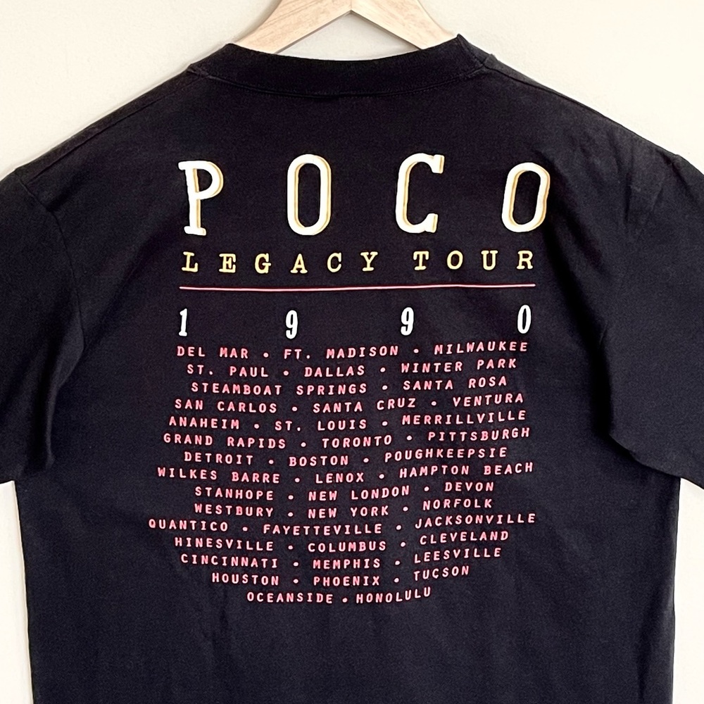 Vintage Poco 1990 Legacy Tour Horse Graphic Black Band T Shirt Adult size Large - Picture 10 of 12
